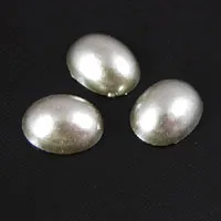 10x8mm Oval Coco Pearl Finish Acrylic Cabochon, pk/24
