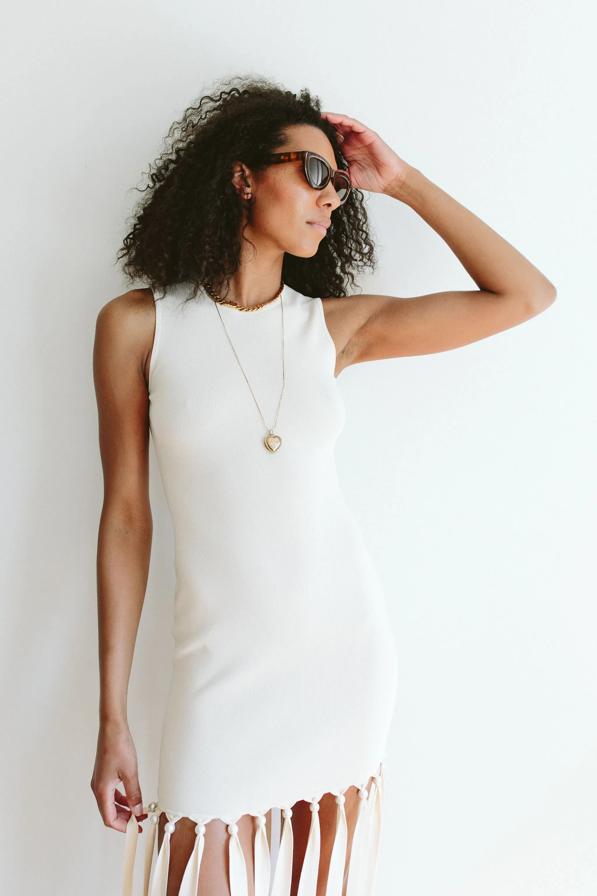 Eclisse Sleeveless Dress (Ivory)