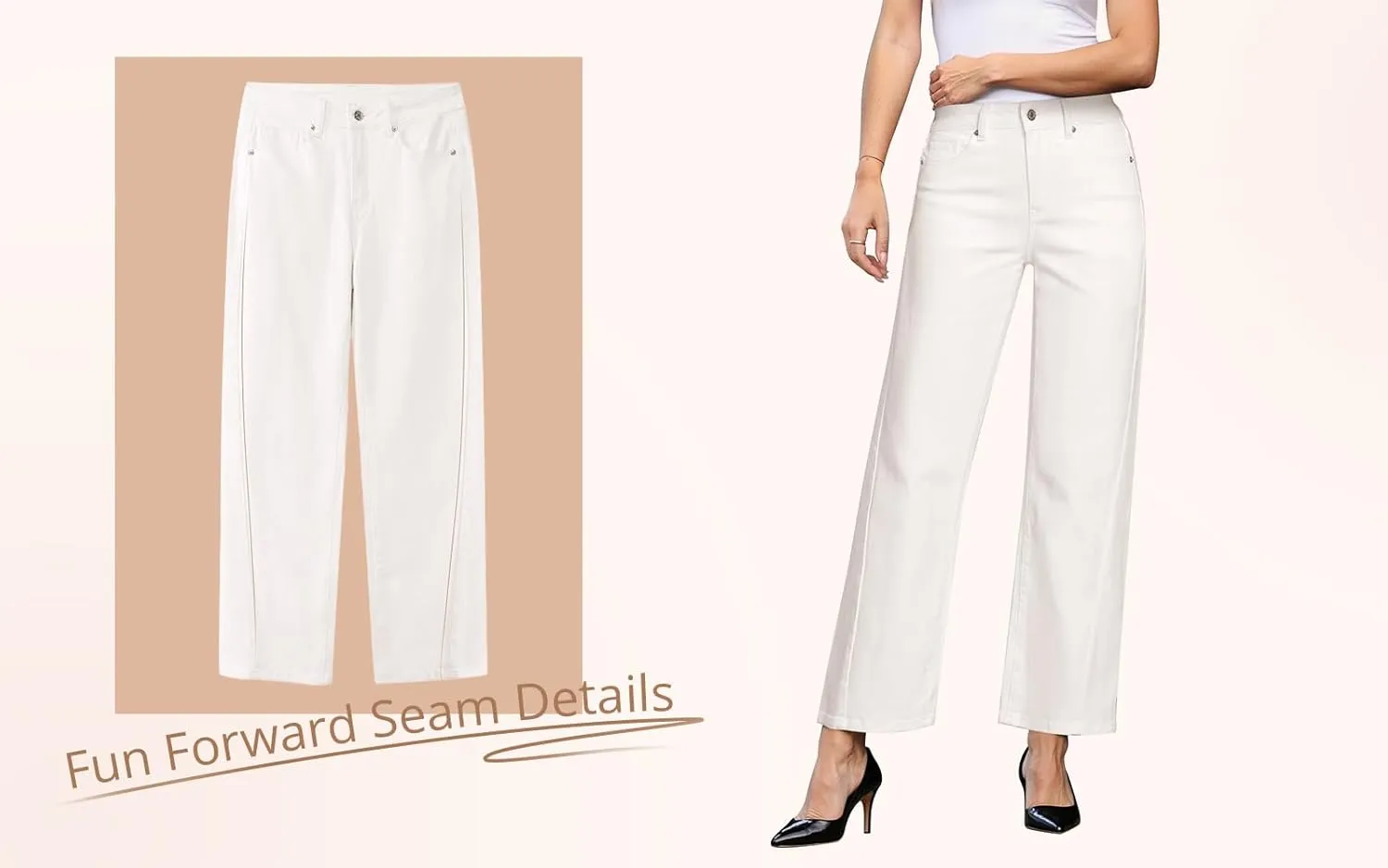 GRAPENT Straight Leg Jeans for Women High Waisted Trendy Ankle Length Forward Seams Stretchy Denim Pants Baggy Jeans