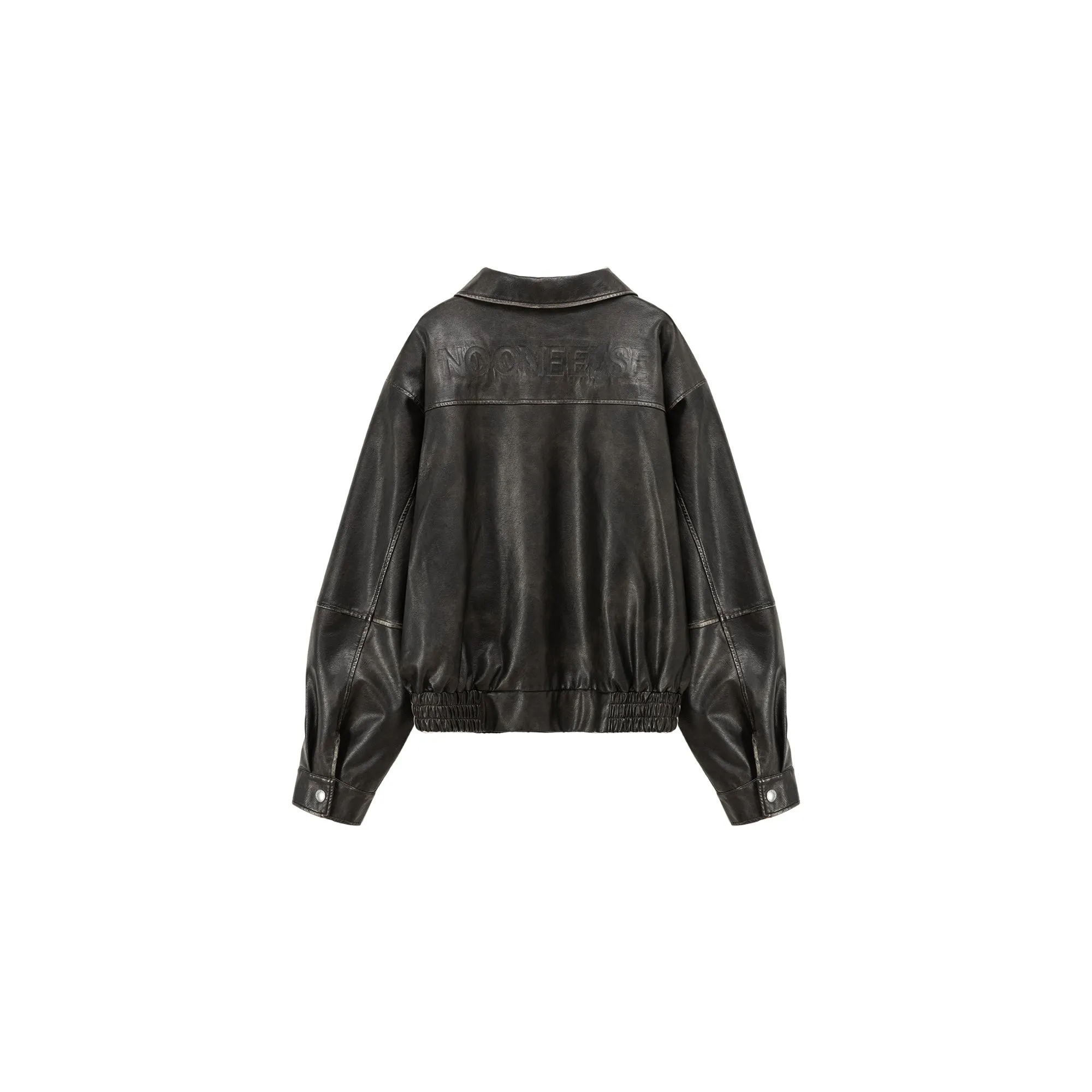 Leather Back Logo Jacket