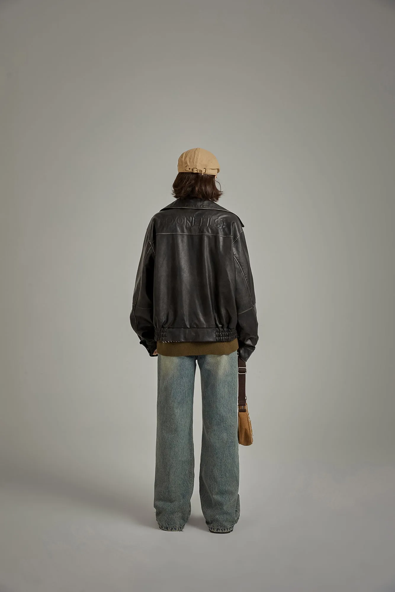 Leather Back Logo Jacket
