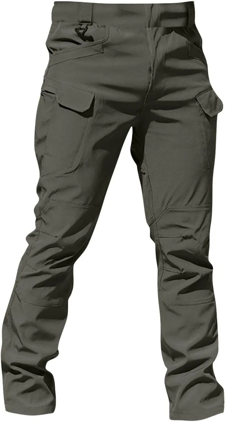 Mens Cargo Pants Baggy Outdoor Waterproof Hiking Work Pants Stretch Multi Pockets Lightweight Classic Tactical Sweatpant