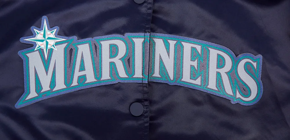 MLB SEATTLE MARINERS CLASSIC WOMEN'S SATIN JACKET (MIDNIGHT NAVY)