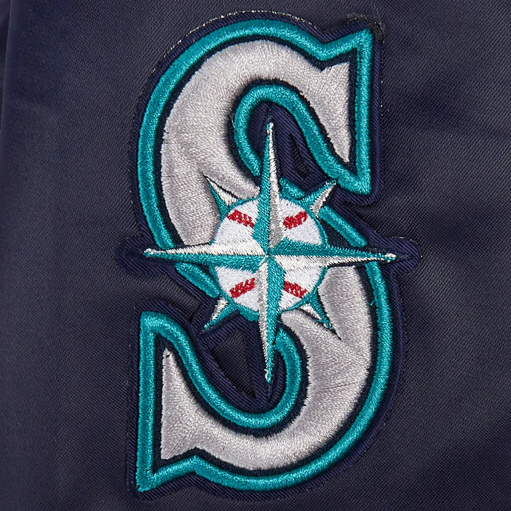 MLB SEATTLE MARINERS CLASSIC WOMEN'S SATIN JACKET (MIDNIGHT NAVY)