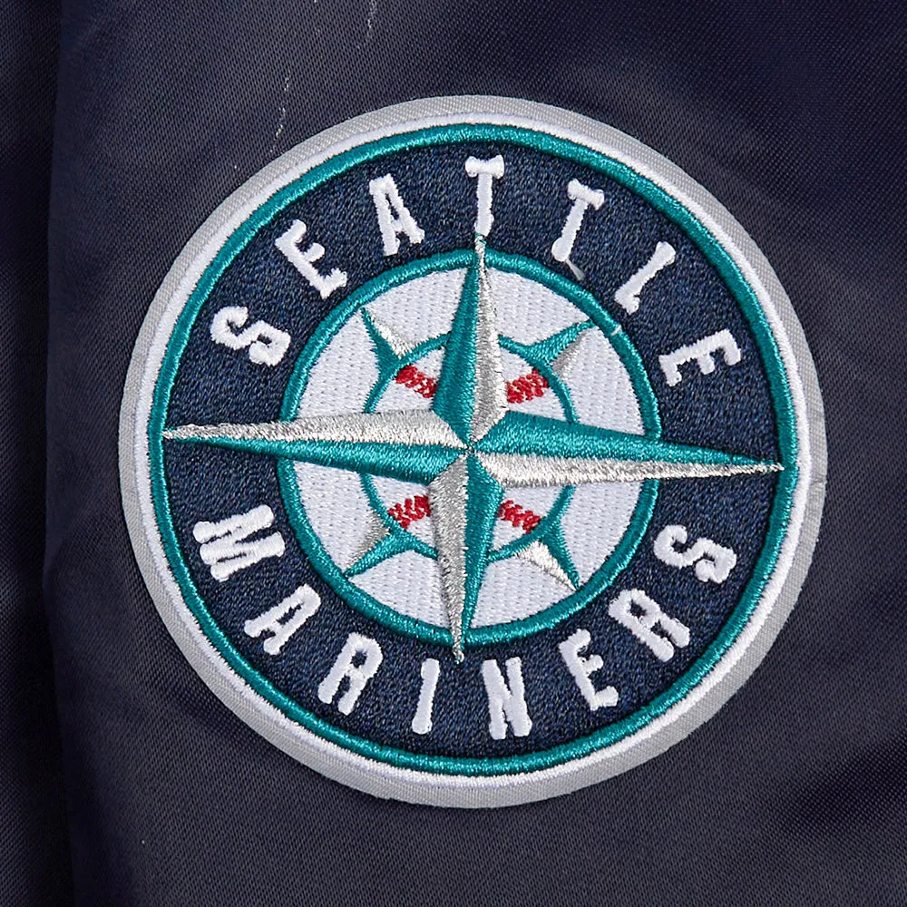 MLB SEATTLE MARINERS CLASSIC WOMEN'S SATIN JACKET (MIDNIGHT NAVY)