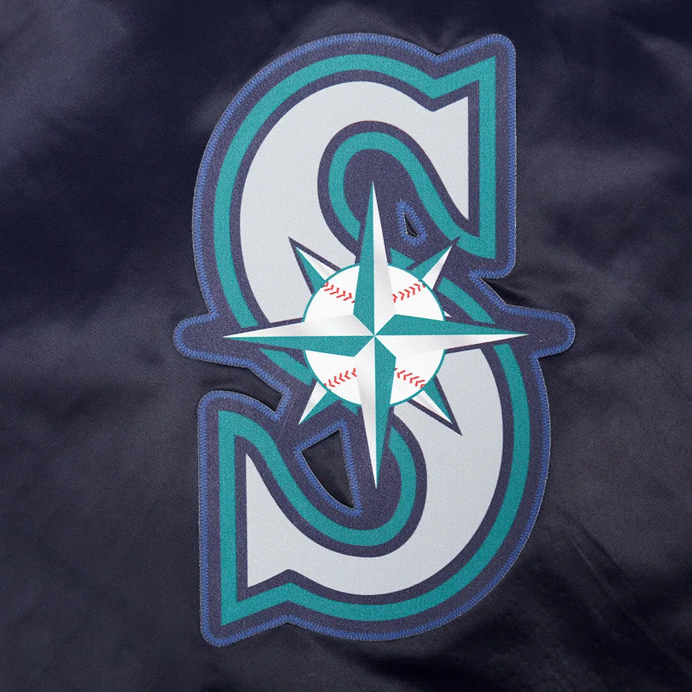 MLB SEATTLE MARINERS CLASSIC WOMEN'S SATIN JACKET (MIDNIGHT NAVY)