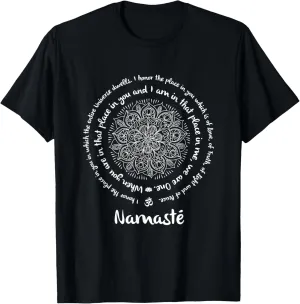 NAMASTE WE ARE ONE Meditation Sayings Mandala Yoga Inspired T-Shirt