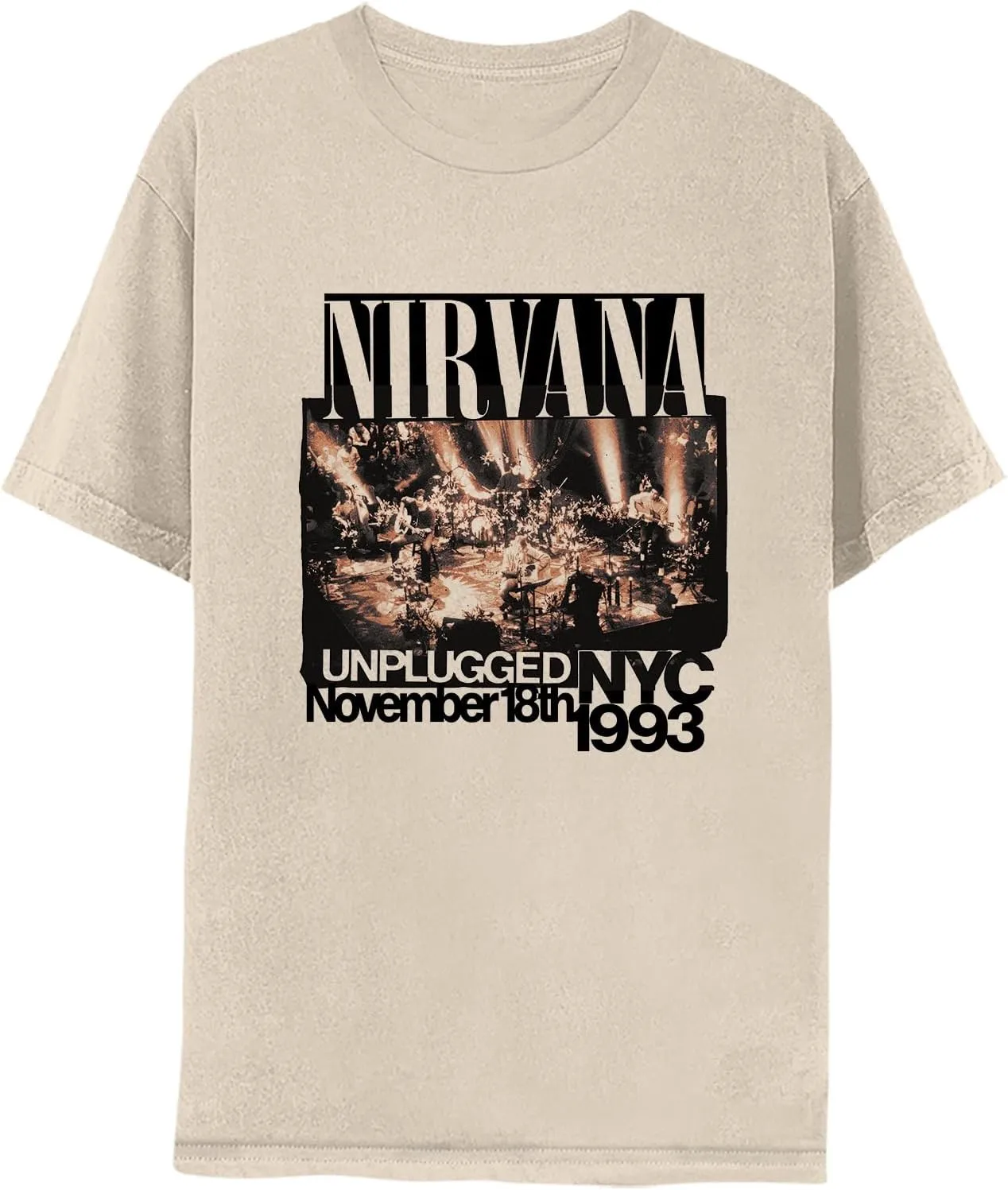 Nirvana MTV Unplugged 1993 Adult Short Sleeve T Shirt Vintage Style 90s Grunge Retro Style Graphic Tees