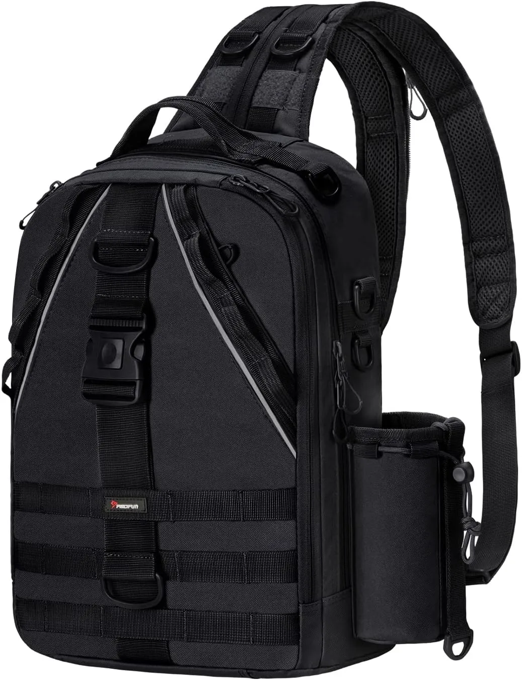 Piscifun Fishing Tackle Backpack with Rod & Gear Holder, Lightweight Outdoor Water-Resistant Fishing Shoulder Storage Bag