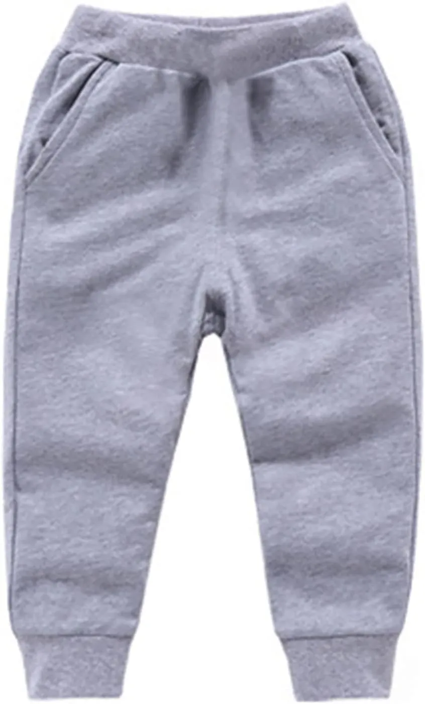 Toddler Girls Boy's Sweatpants Baby Cotton Pull on Jogger Pants Kids Solid Elastic Waist Slim Sport Baby Boy Fall Outfit