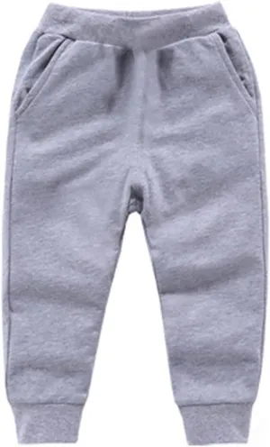 Toddler Girls Boy's Sweatpants Baby Cotton Pull on Jogger Pants Kids Solid Elastic Waist Slim Sport Baby Boy Fall Outfit