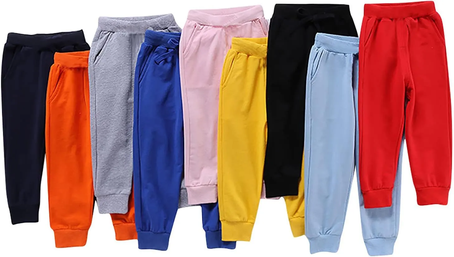 Toddler Girls Boy's Sweatpants Baby Cotton Pull on Jogger Pants Kids Solid Elastic Waist Slim Sport Baby Boy Fall Outfit