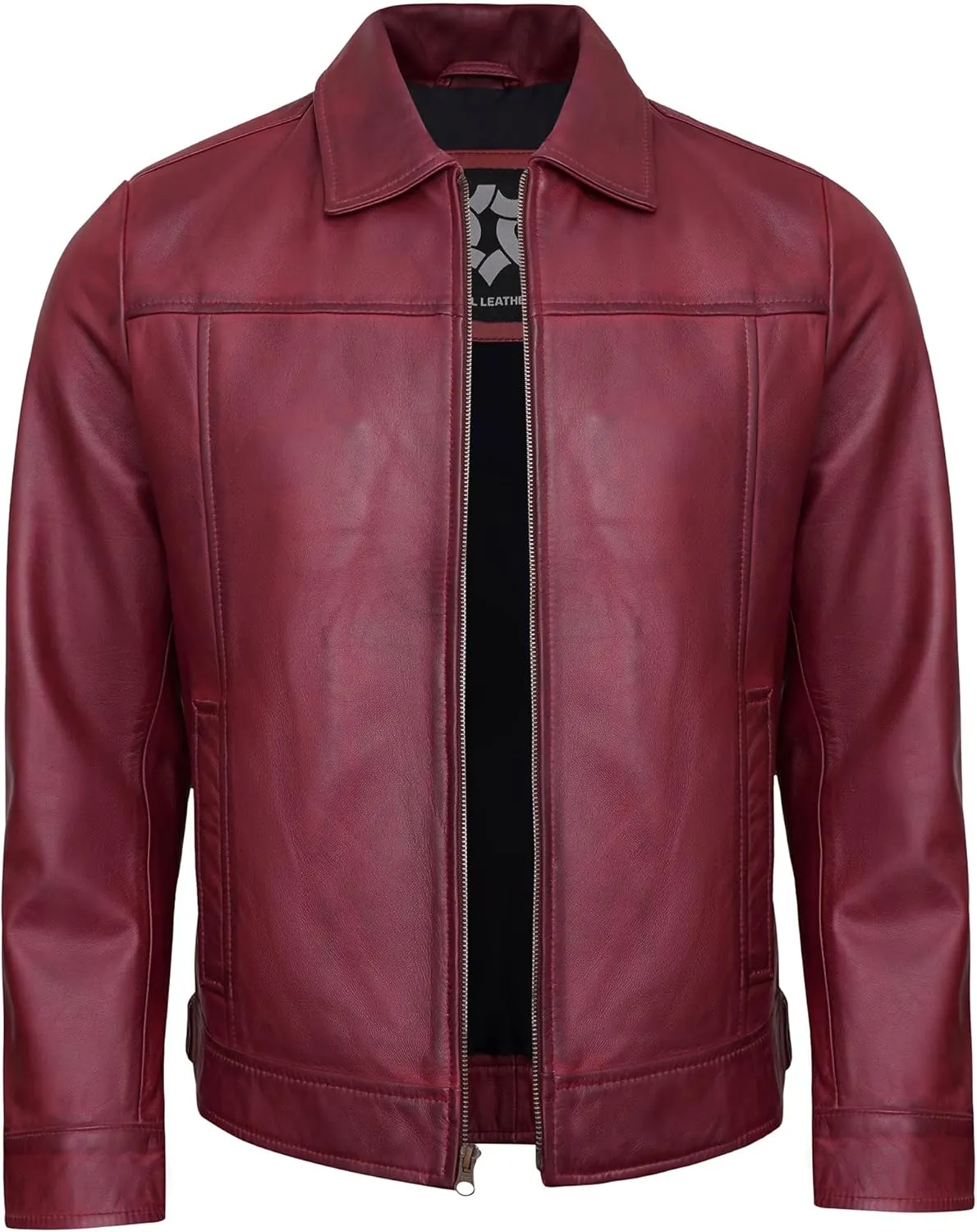 Vintage Leather Jacket Mens - Real Lambskin Classic Turn Down Collar Leather Jackets For Men