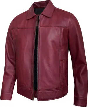 Vintage Leather Jacket Mens - Real Lambskin Classic Turn Down Collar Leather Jackets For Men