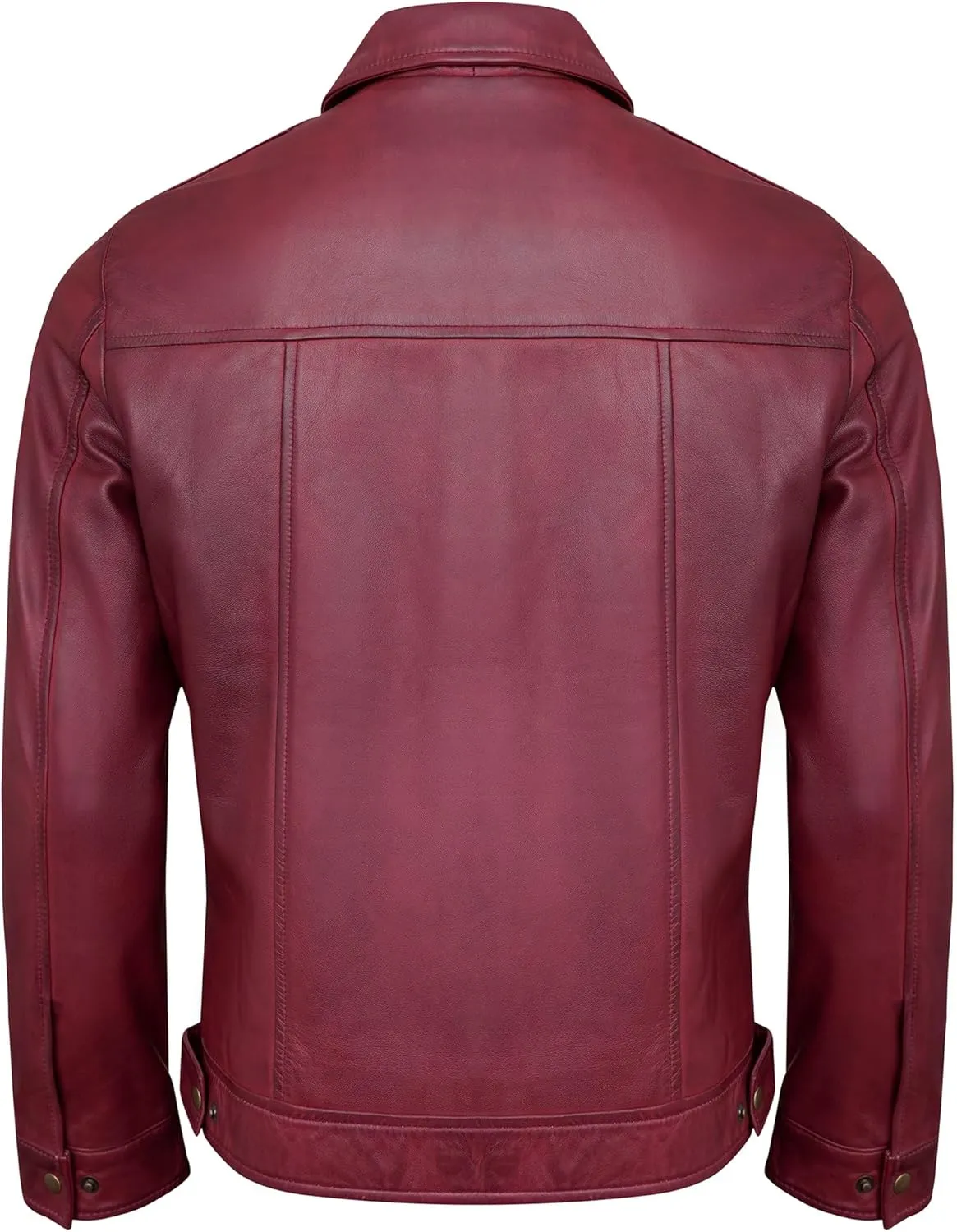 Vintage Leather Jacket Mens - Real Lambskin Classic Turn Down Collar Leather Jackets For Men